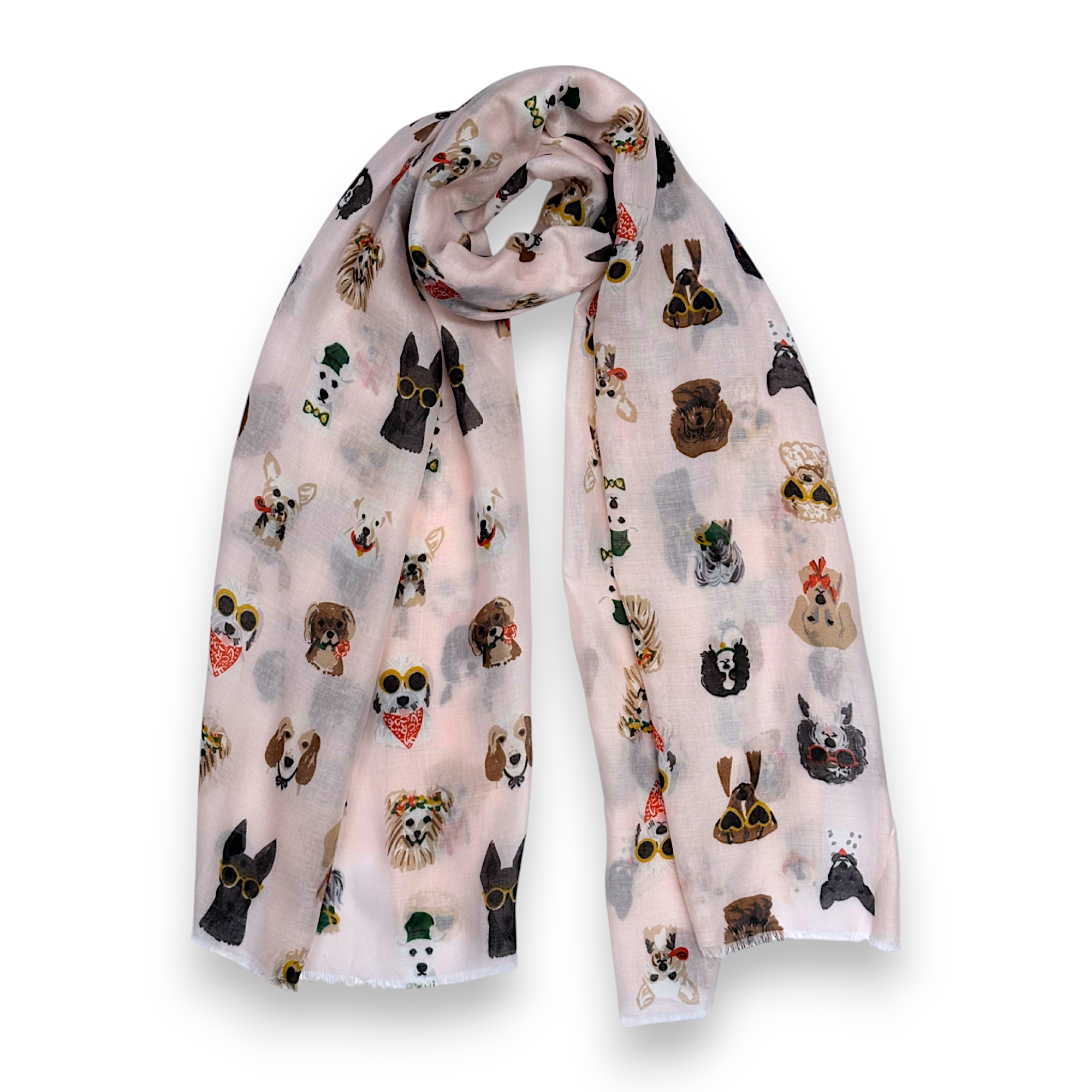Lili Scarves (US Duty Free) - Vendita all'ingrosso Sciarpa - Donna - Sciarpa con stampa di cani estivi che indossano accessori1