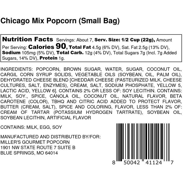 Miller's Gourmet Popcorn - Wholesale Popcorn - Cheddar & Caramel Mix Popcorn