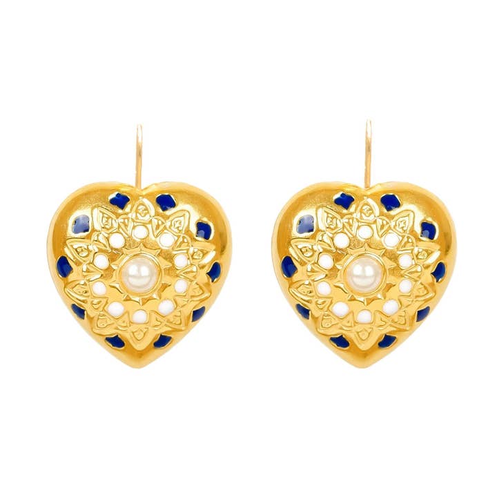 Boucles d'Oreilles MATI en Argent Plaqué Or pour la vente par PORTUGAL JEWELS