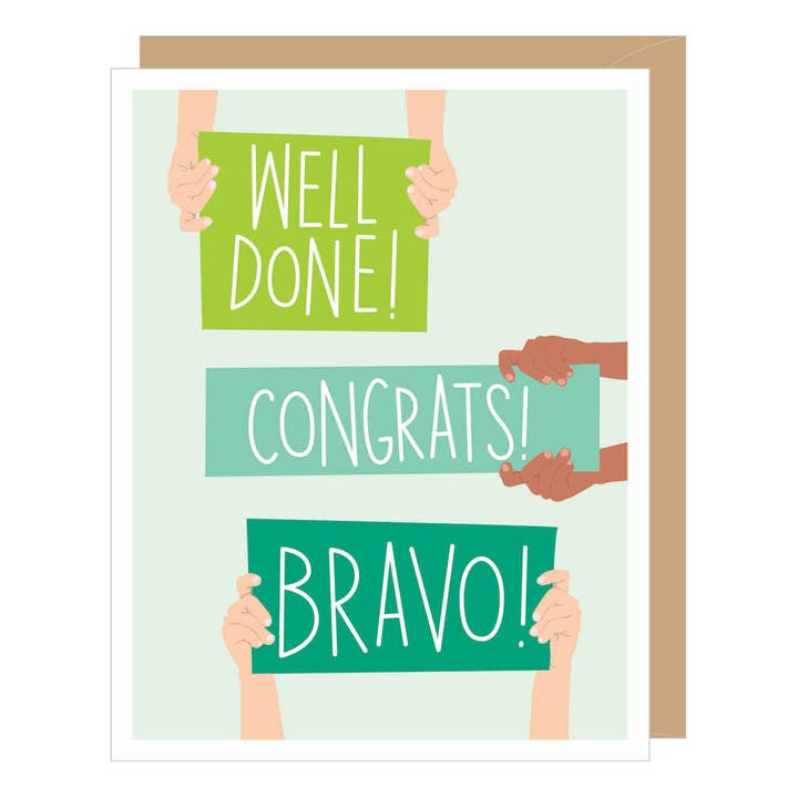 Well Done+Congrats+Bravo, Congratulations Card for wholesale by Apartment 2 Cards