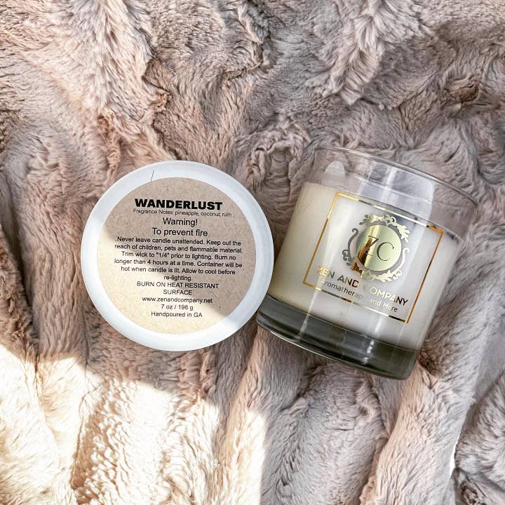 Wanderlust Coconut Candle for wholesale by Zen and Company