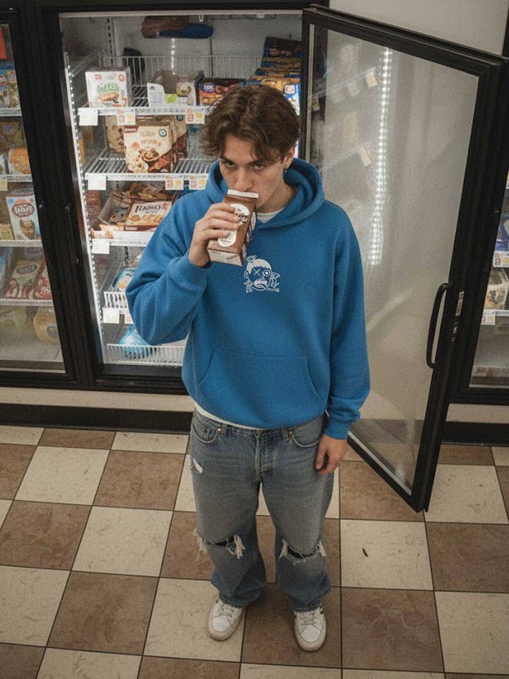 Unisex sweatshirt Monos in my face av Loco Monky Blue för wholesale av LOCO MONKY