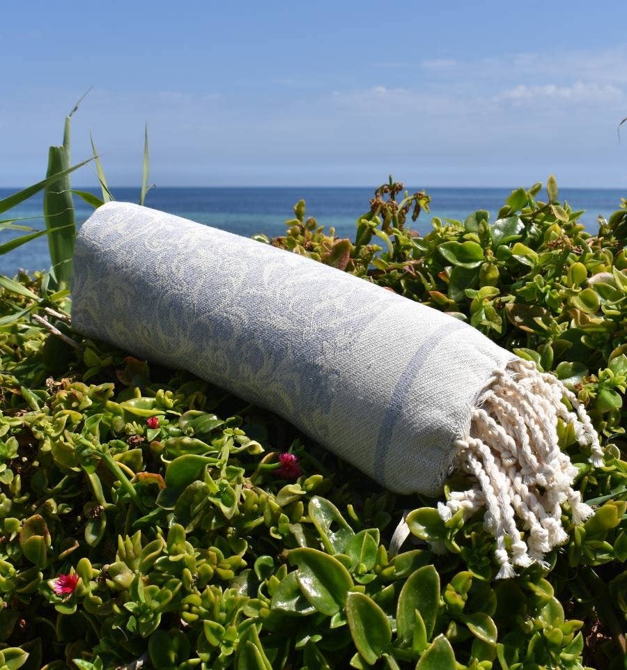 Fouta Tunisia – wholesale Strandhandduk – Fouta Versailles med tidlösa blommönster16