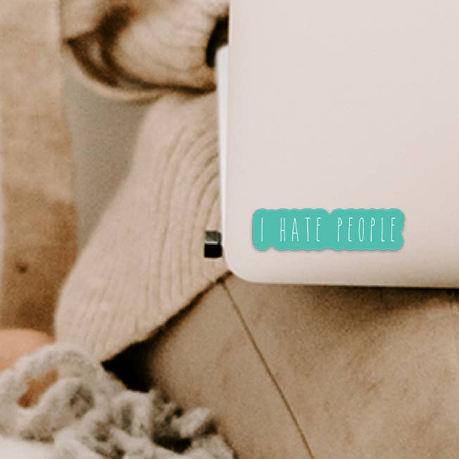 I hate people vinyl sticker for wholesale by Creativien Studio