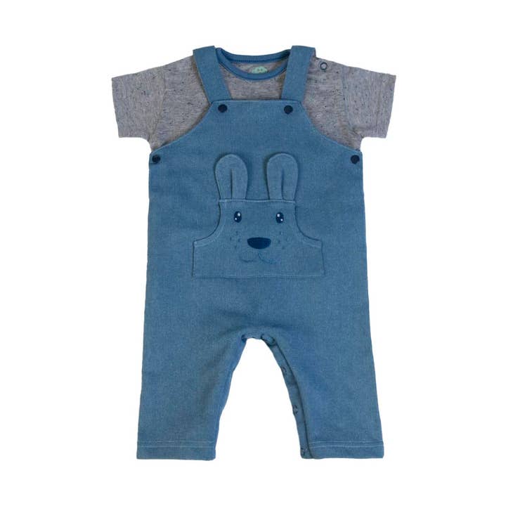 16393 - Baby denim overalls + t-shirt - SS 25 for wholesale by FS Baby