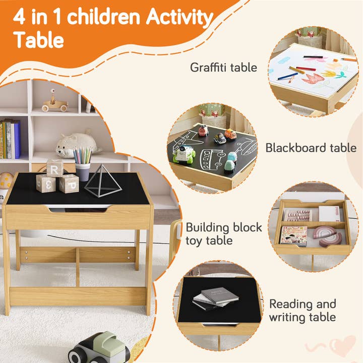 39F Inc. - Wholesale Chair - Kids - 3-in-1 Kids Study Table & Chairs Set - Detachable Blackboard10