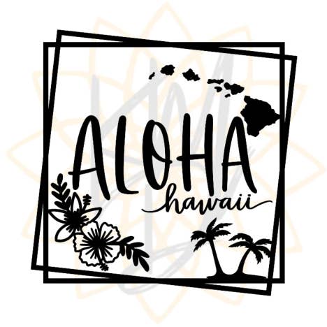Aloha Hawaii Car Vinyl Decal, Island Decal, Hawaii Sticker, for wholesale by Elite Ink Prints