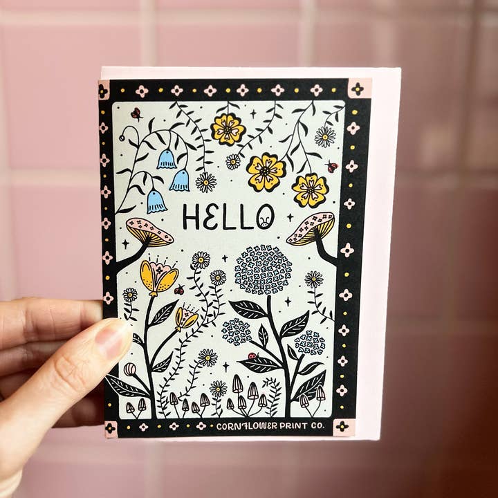 Greeting Card | Hello for wholesale by Cornflower Print Co.