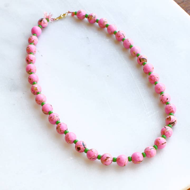 The Silver Wren - Wholesale Beaded/pearl necklace - Desert Bloom Lilac Necklace2