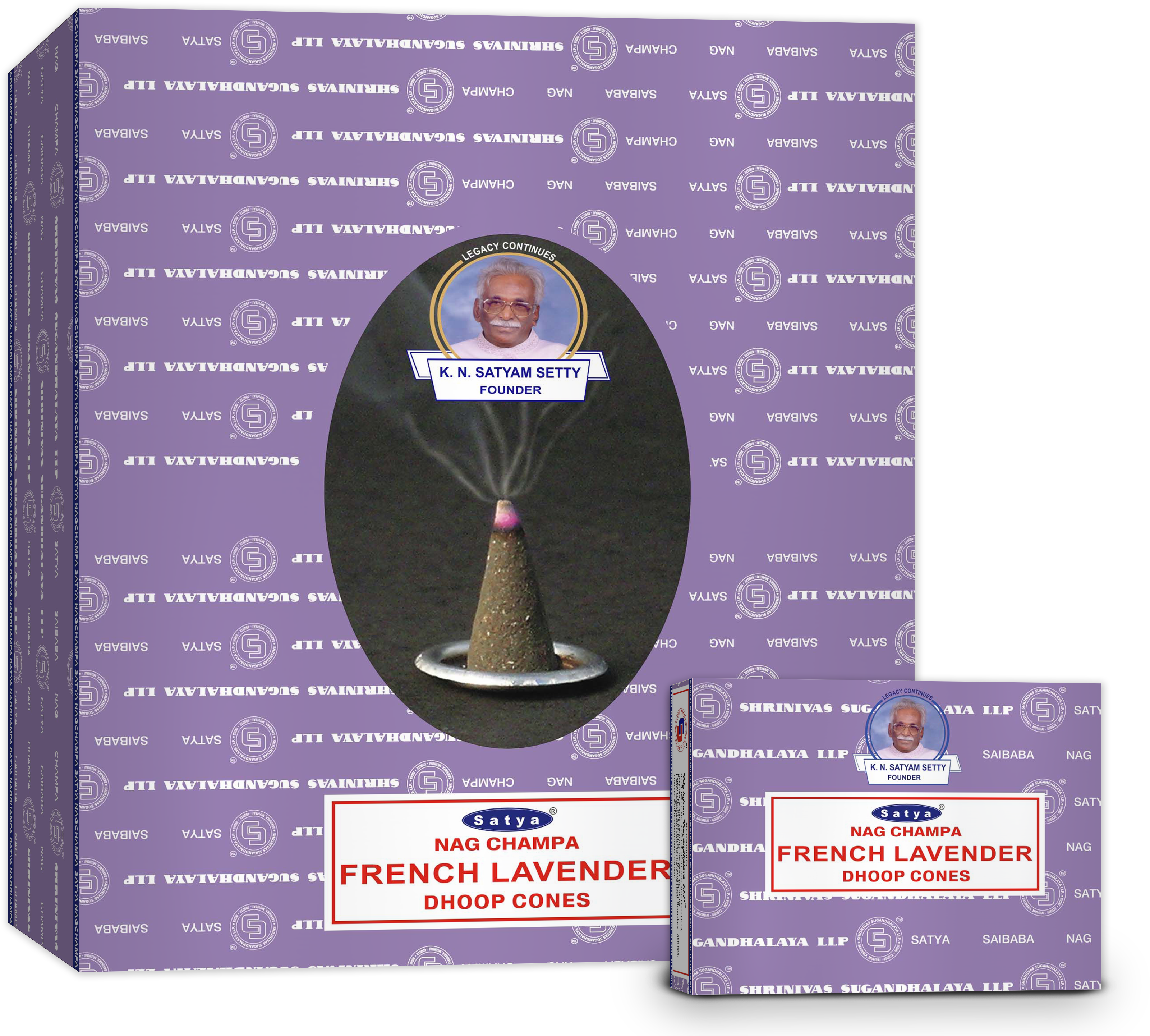 R. Expo/Song of India – wholesale Rökelse – Satya Nag Champa Koner - Lavendel1