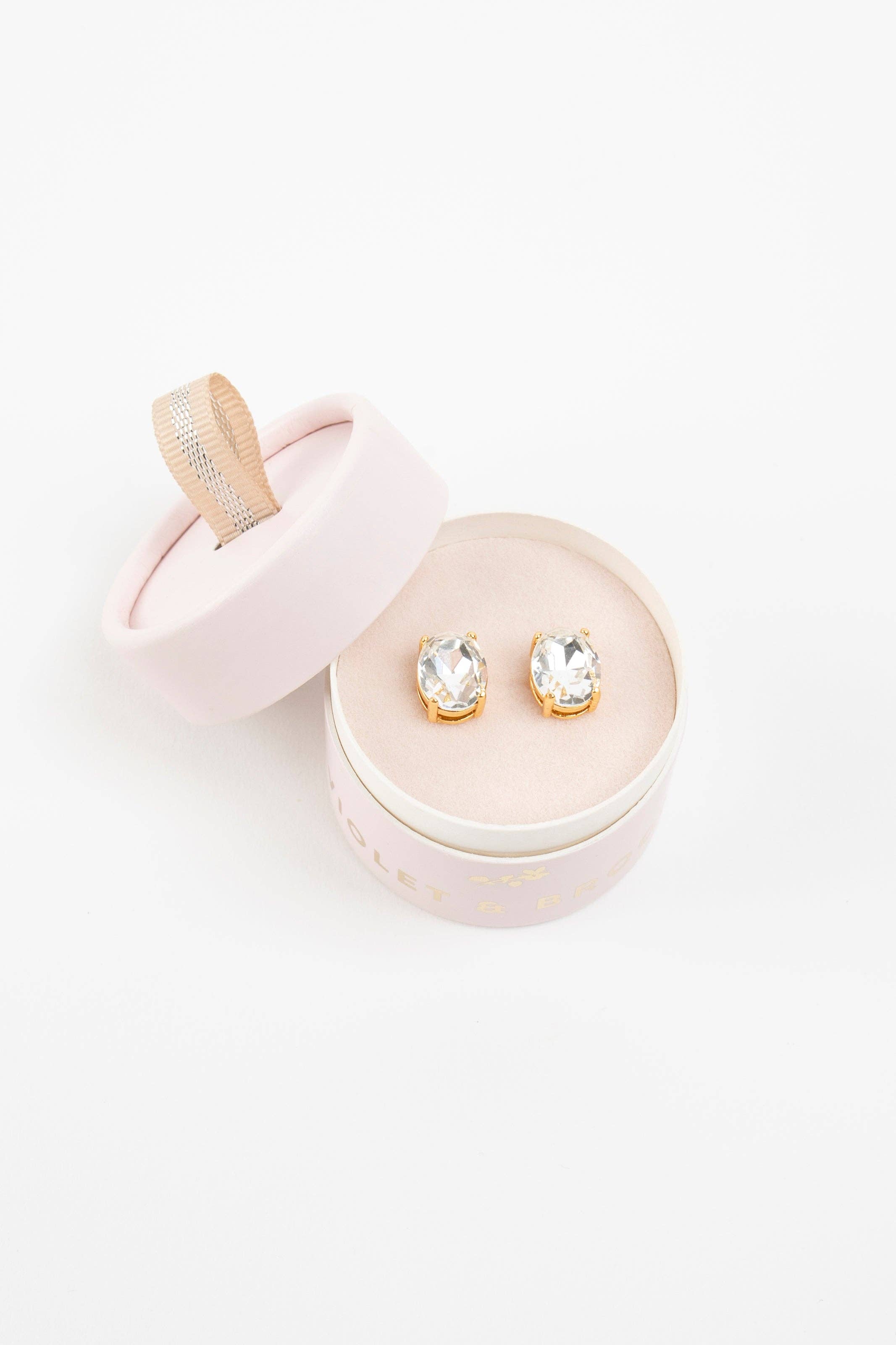 Violet & Brooks - Vente Clous d'oreille - Boucles d'oreilles à tige en cristal étincelant Mia0