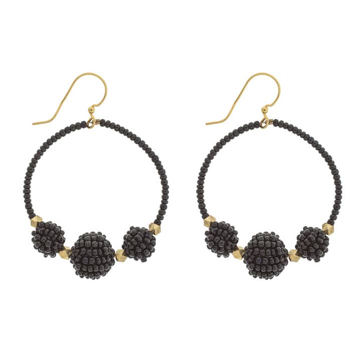 The Uptown Girl Hoop - Schwarz für den Großhandel von Aid Through Trade