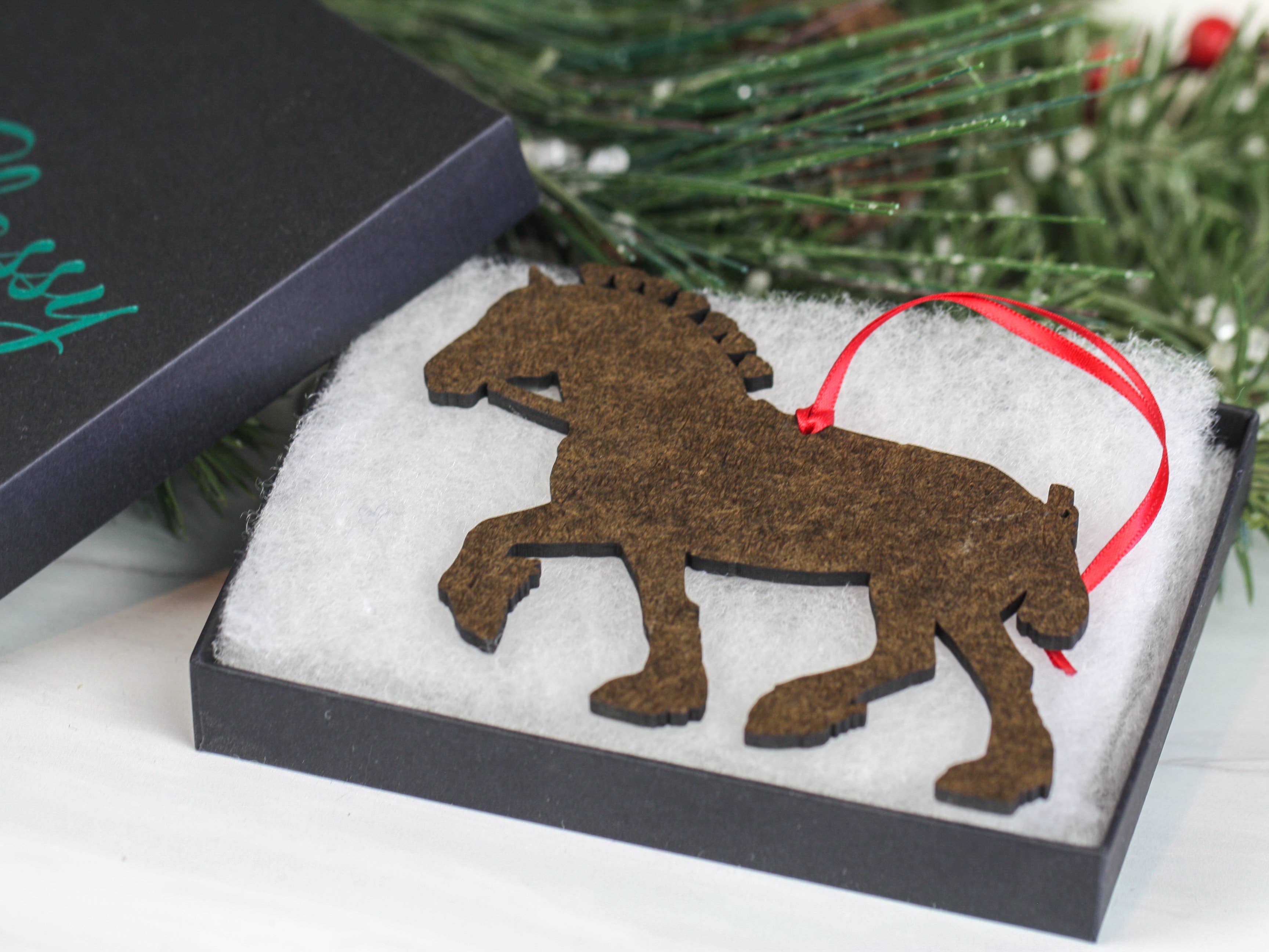 Classy Equine - Wholesale Ornament - Black Shire Draft Horse Christmas Ornaments Draft Horse Show7