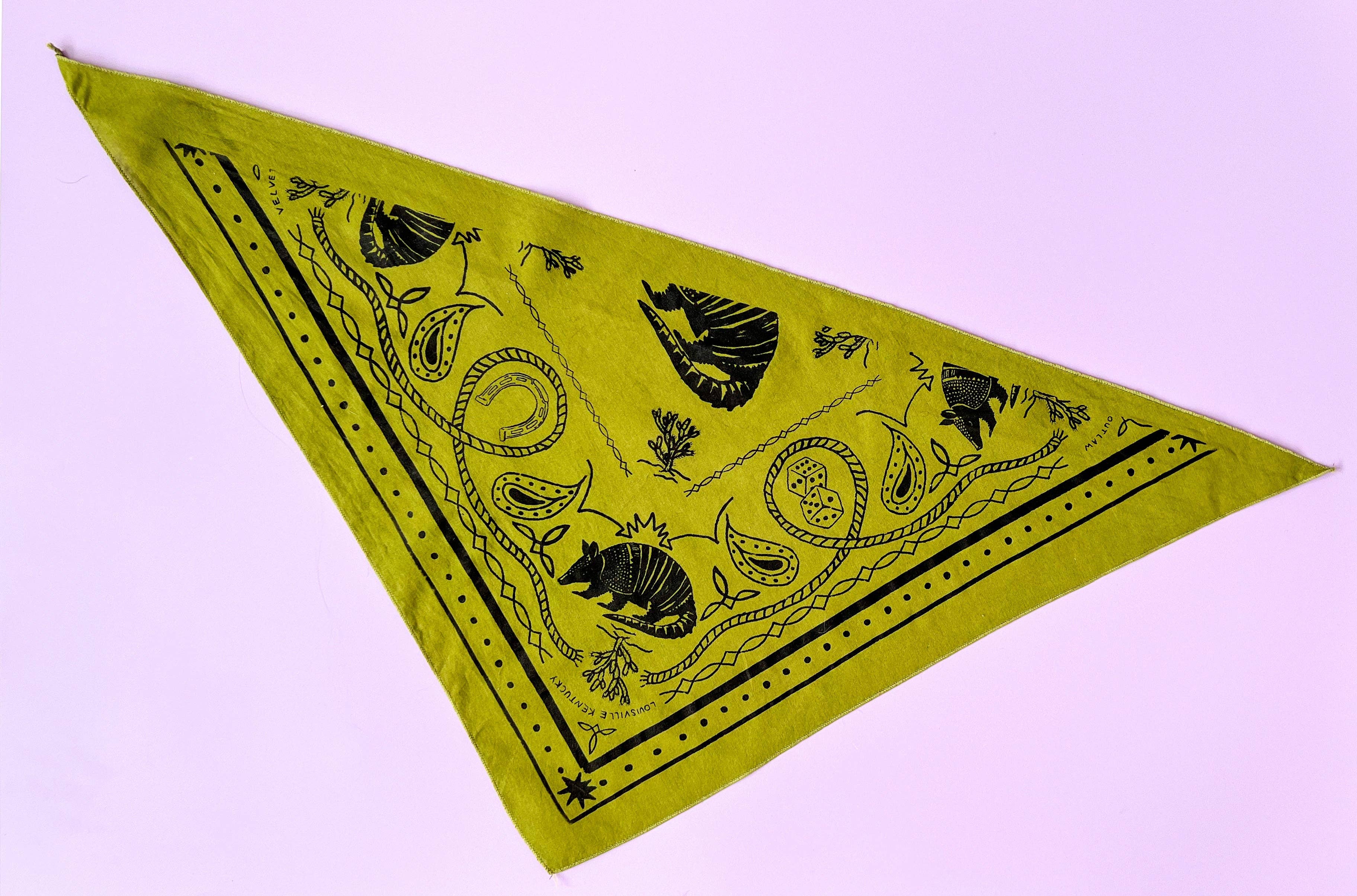 Velvet Outlaw - Wholesale Bandana - Unisex - Triangle Armadillo Bandanas - Multiple Colors2