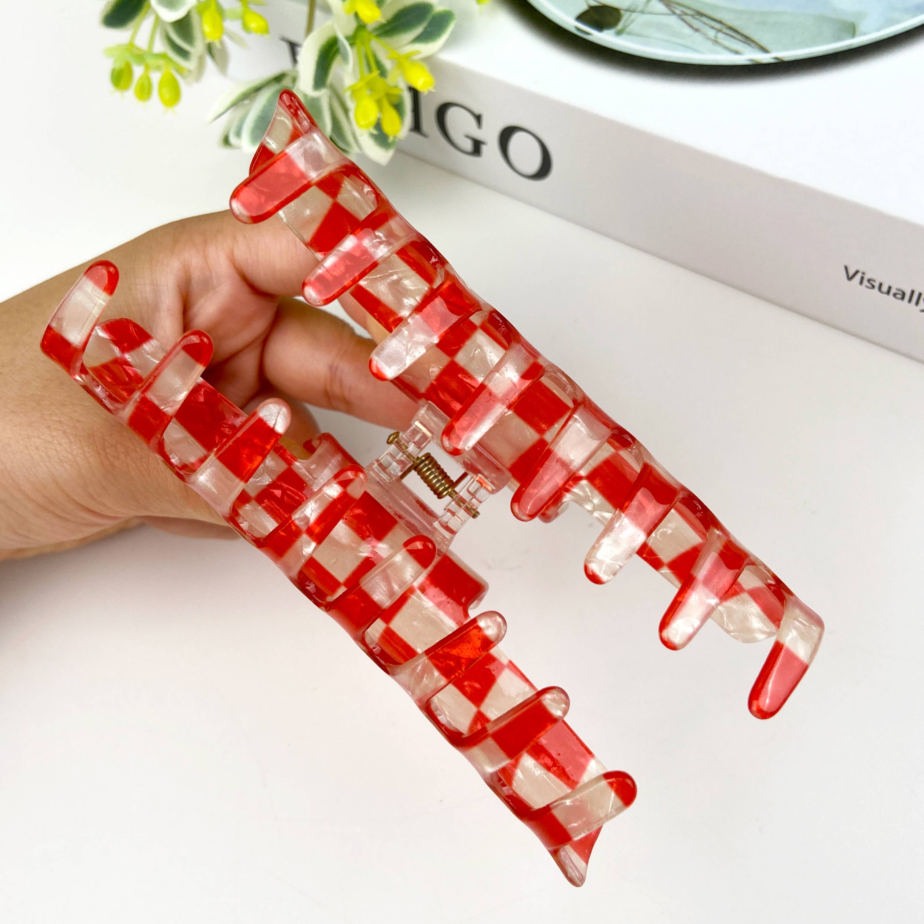 mildstyles – Engroshandel Hårspænde - Dame – Skakternet Hår Claw Clip3