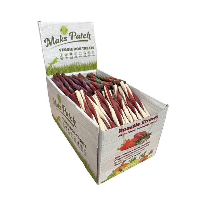 Miro & Makauri - Wholesale Pet Treats - Dog - Vegetarian Dog Treats - Maks'Patch Roastie Straws