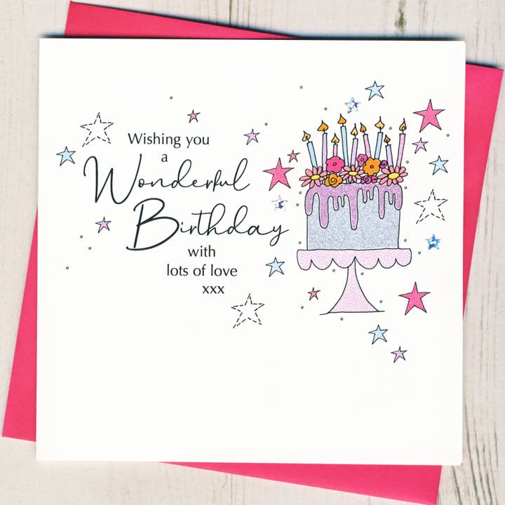 Happy Birthday Cake Card for wholesale by Eggbert & Daisy