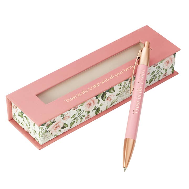 Christian Art Gifts - Wholesale Pen - Pen in Gift Box Pink Trust in the Lord Prov. 3:5
