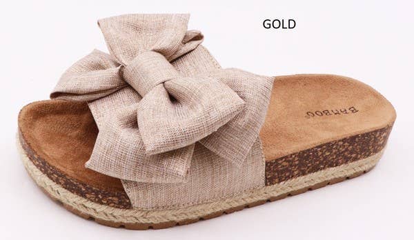 Andrea Bijoux – wholesale Sandals – Women's – PLATFORM CORK BIG RIBBON 1