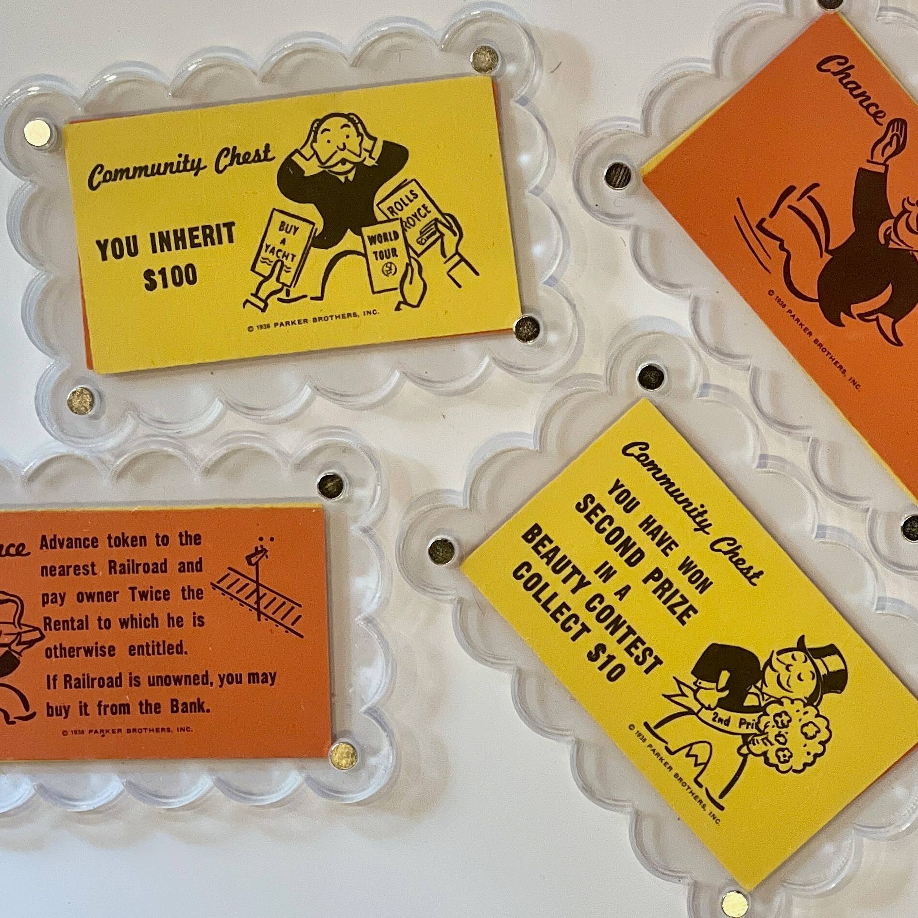 The Mustache Cat Made - Wholesale Magnet - Vintage Monopoly Chance Card Magnet1