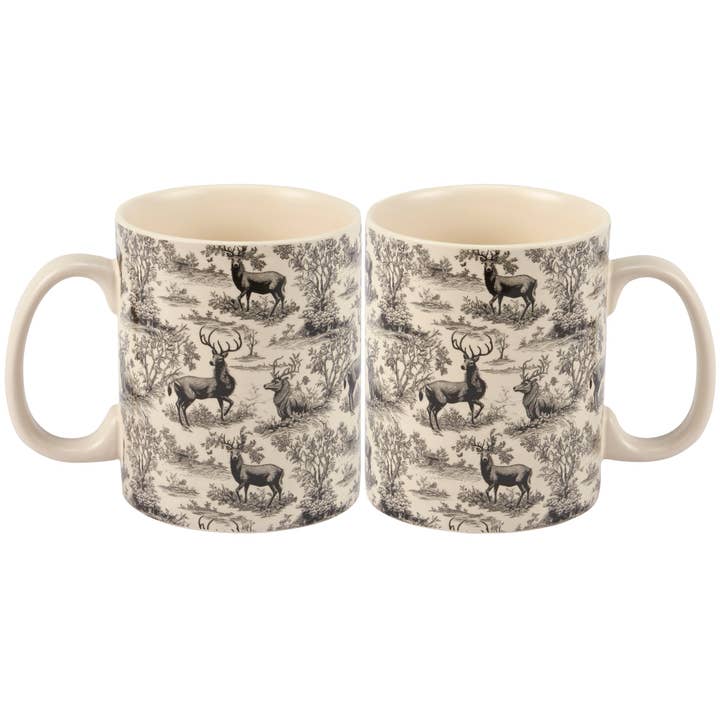 Primitives by Kathy - Wholesale Coffee Mug - Deer Toile Mug