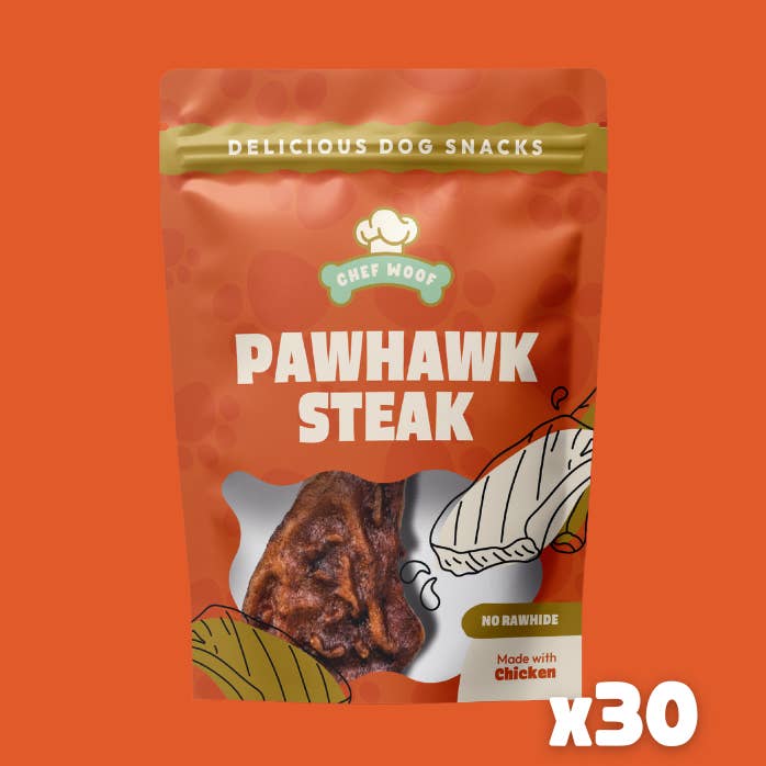 PAWHAWK STEAK CASE - 30x50g - Dog Treats for wholesale by Chef Woof