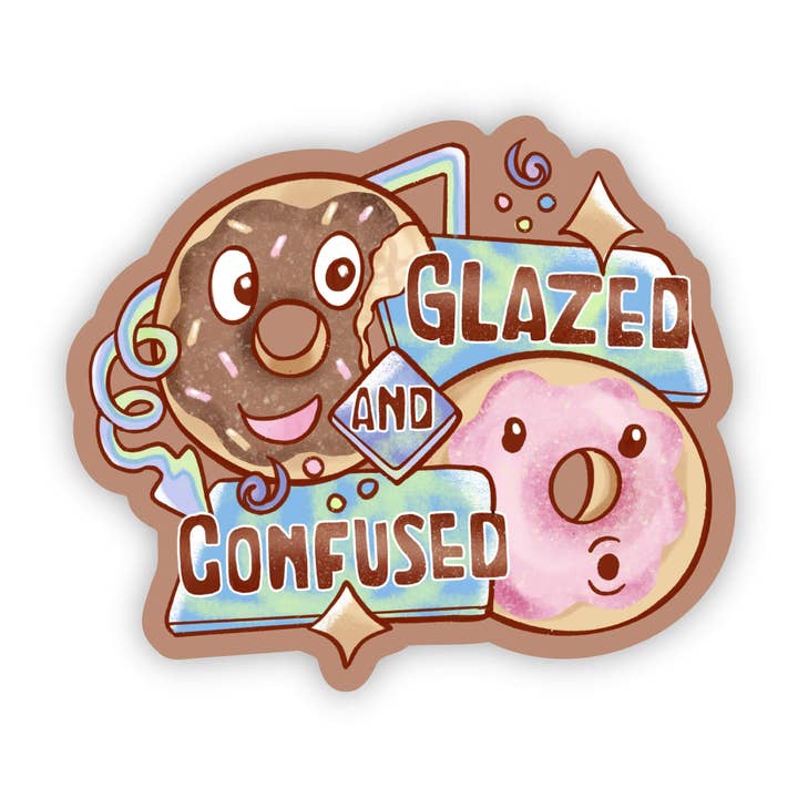 "Glazed and Confused" Donut Sticker for wholesale by Big Moods