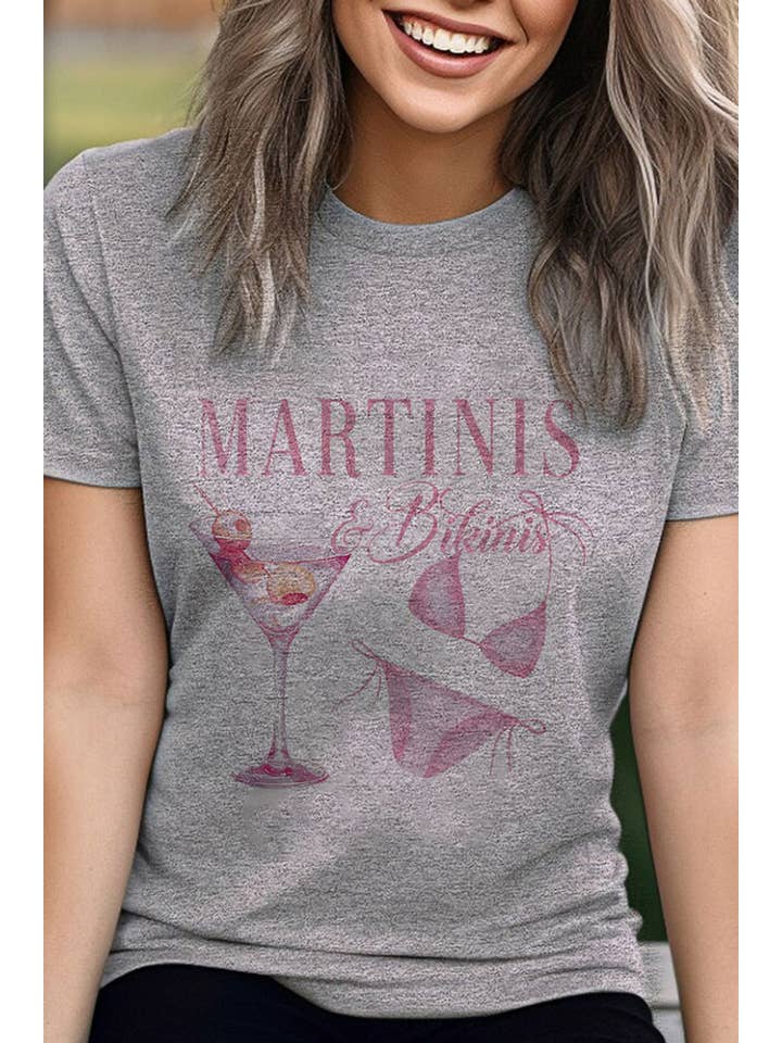 Top Avenue – wholesale T-shirts med screentryck – Dam – Martinis & Bikinis, Unisex T-shirt med rund hals