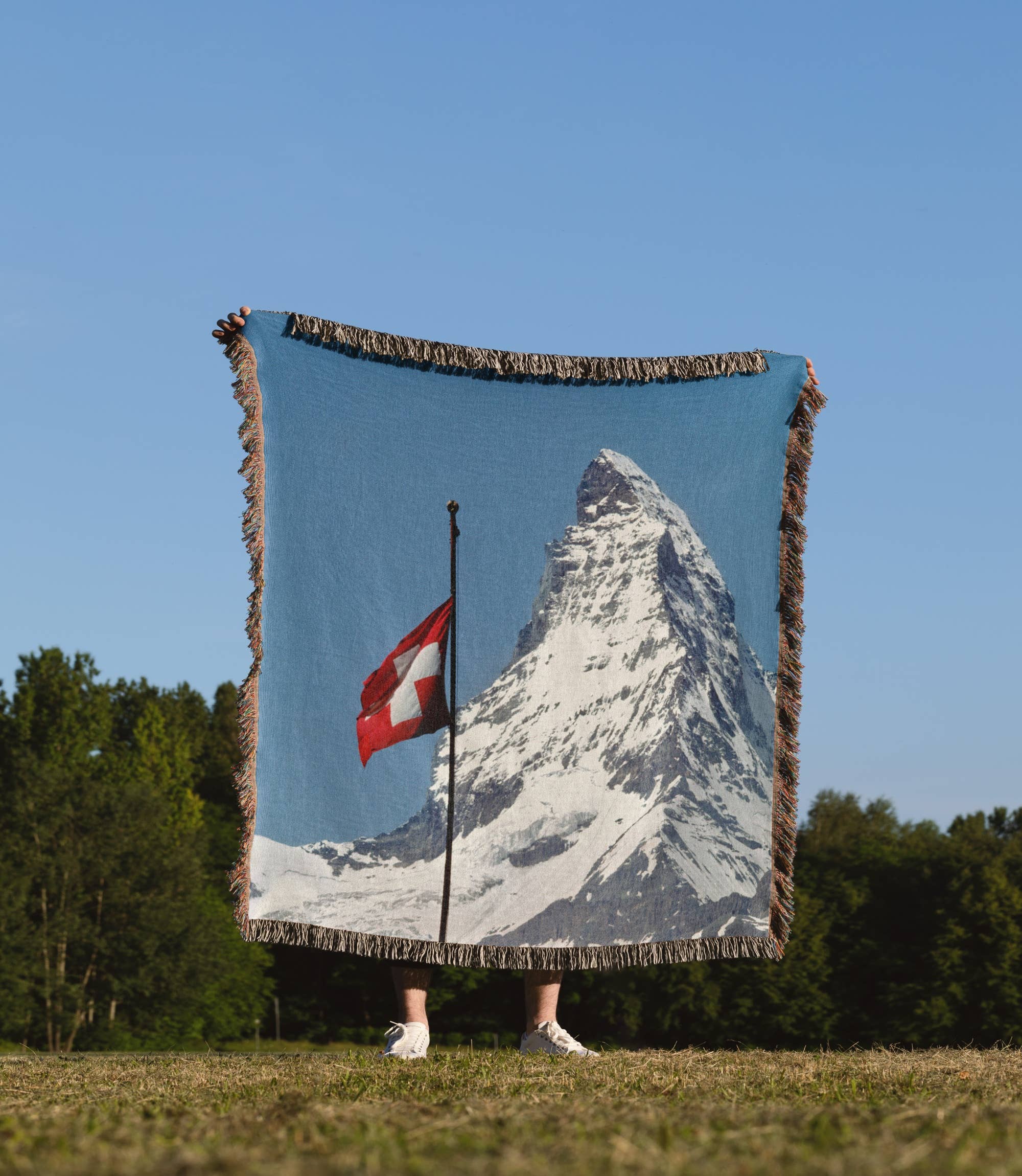 3dRose - Wholesale Throw Blanket - 3dRose, Switzerland, Matterhorn, Mountain, Swiss flag - EU29 RER0035 - Ric Ergenbright, Blanket1