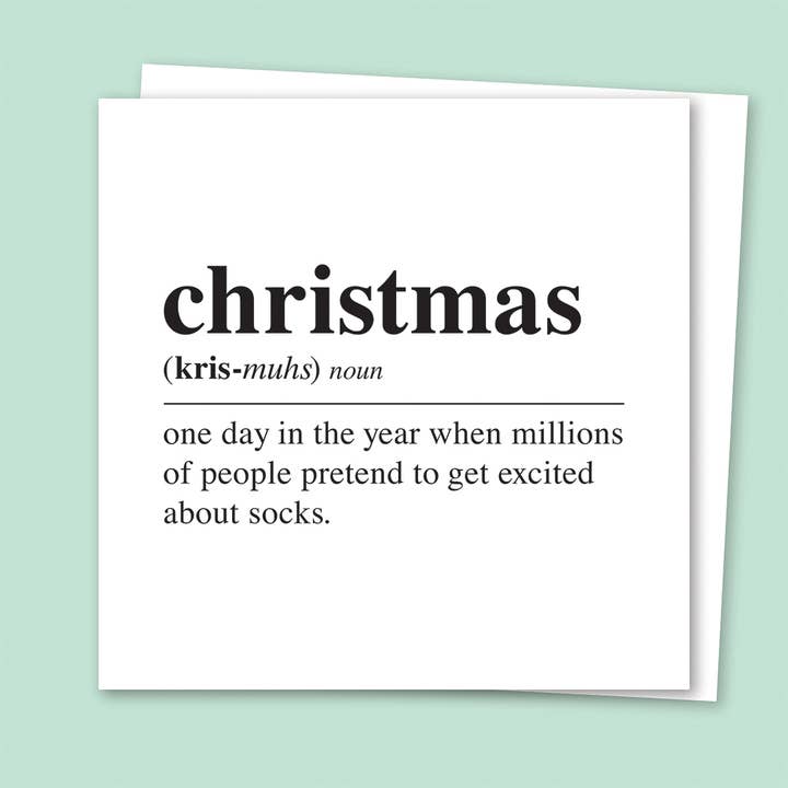 Christmas: Dictionary Definition Greetings Card for wholesale by Pom Pom Store