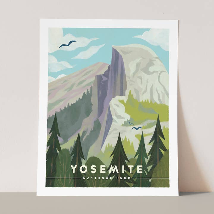 Yosemite Travel Park Print for wholesale by Katie Melrose Made