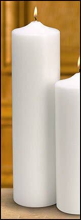 Christian Brands Church Supply - Wholesale Pillar candle - Plain White Pillar 3 X 12 4Pk
