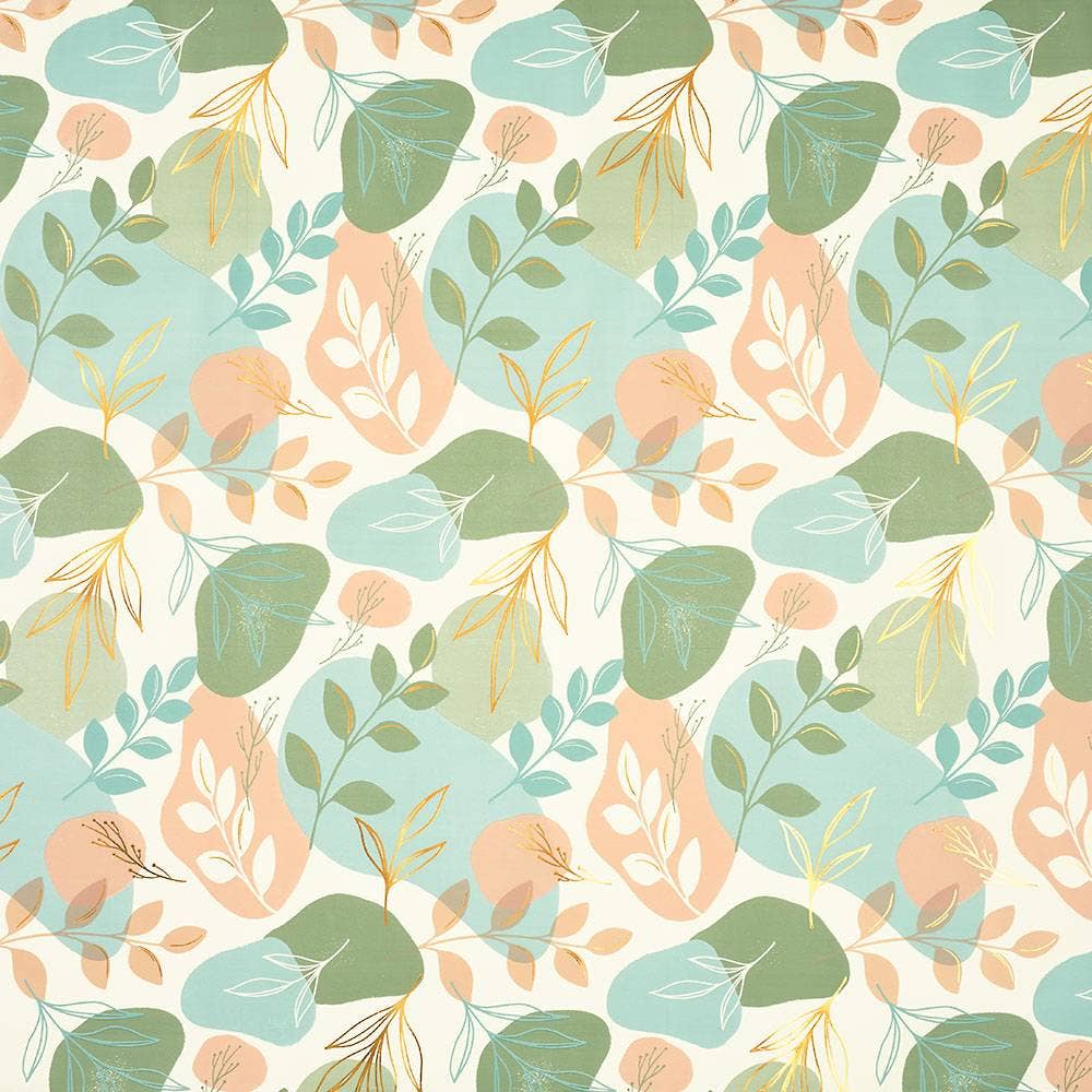 Paper Source Wholesale - Wholesale Flat Wrap - Neutral Greenery Stone Wrapping Paper1