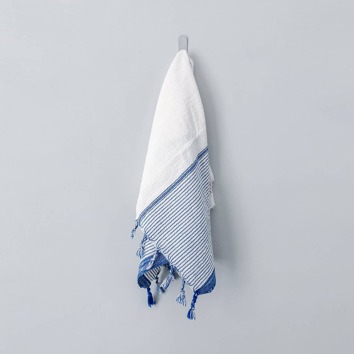 HOME & LOFT – Großhandel Händehandtücher – Ivory Blue Tribeca Handtuch1