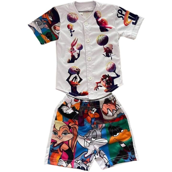 Dimi Rogue - Wholesale Top & Short Set - Kids - Kids Space Jam Cartoon Set Baseball jersey