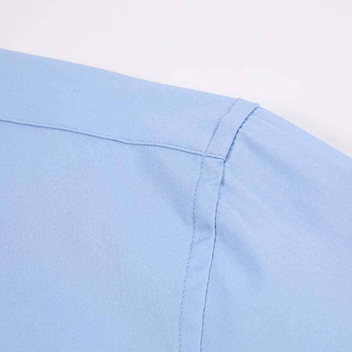 Rodeo Clothing – wholesale Buttoned-down shirt – Men's – Mens Dress Shirts Wrinkle Free Regular Long Sleeve Shirts - LIGHT BLUE