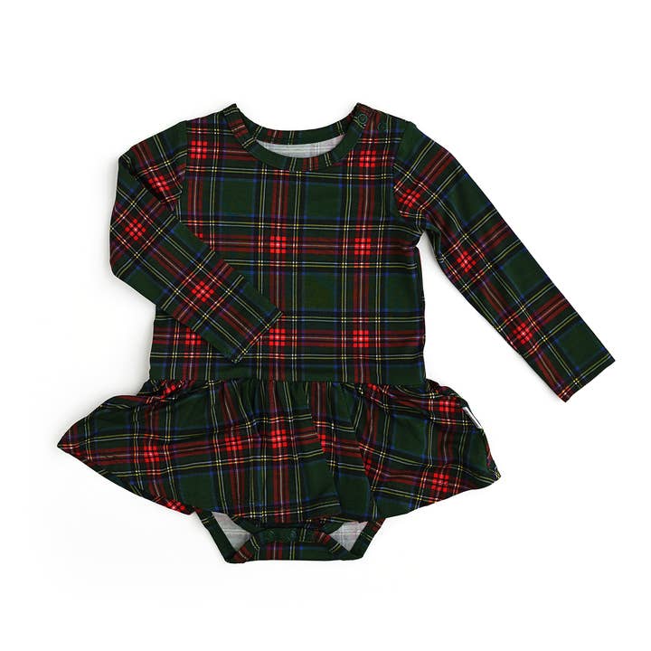 Gigi and Max - Vente Body (sans pieds) – bébé - Robe de Noël Kane Tartan Tutu pour bébé en bambou