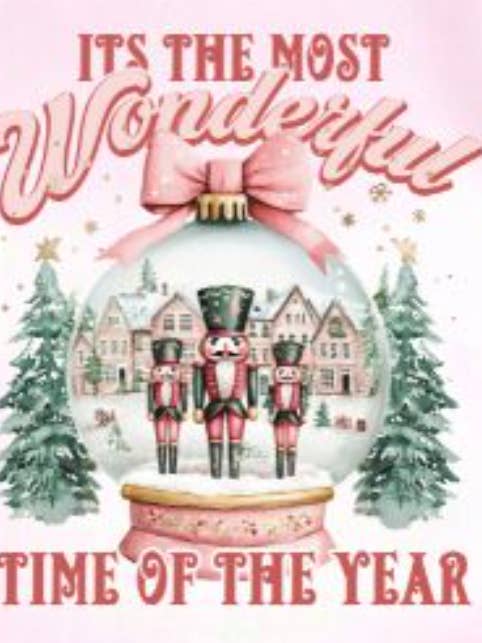 Double Gs Custom Ts - Wholesale Graphic Sweatshirt - Women's - It's The Most Wonderful Time Of The Year Crewneck Sweatshirt or Hoodie - Real Glitter - Christmas1