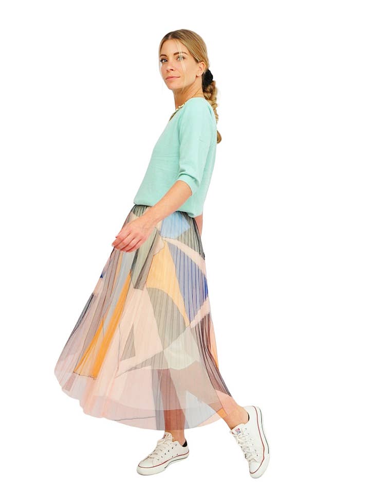 Gonna tutu midi con stampa geometrica per la vendita all'ingrosso da parte di Kalimera Clothing Athens