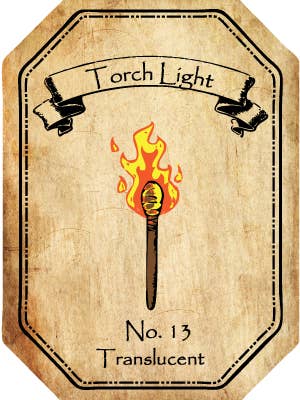 Translucent No. 13 Torch Light for wholesale by Crafty Nerd LLC