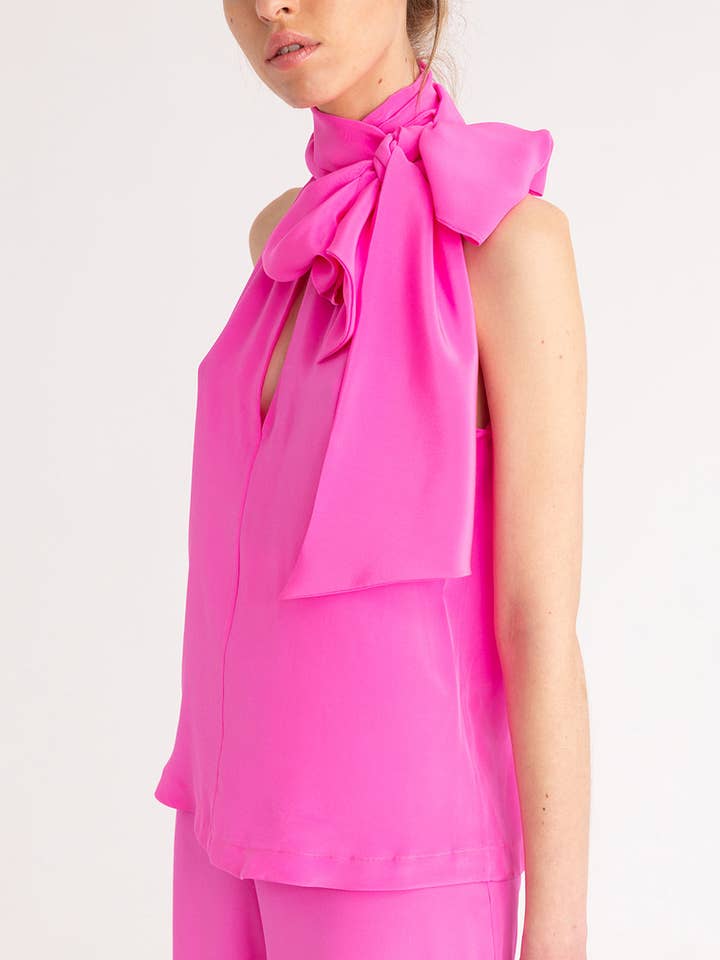 Roze top met halterhals voor wholesale door ANT WOMAN COLLECTION