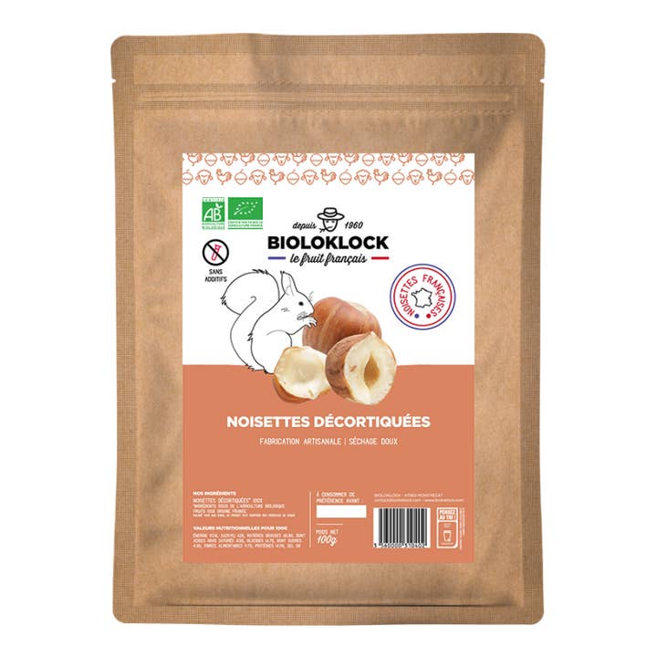 Peeled hazelnuts 100g for wholesale by Bioloklock