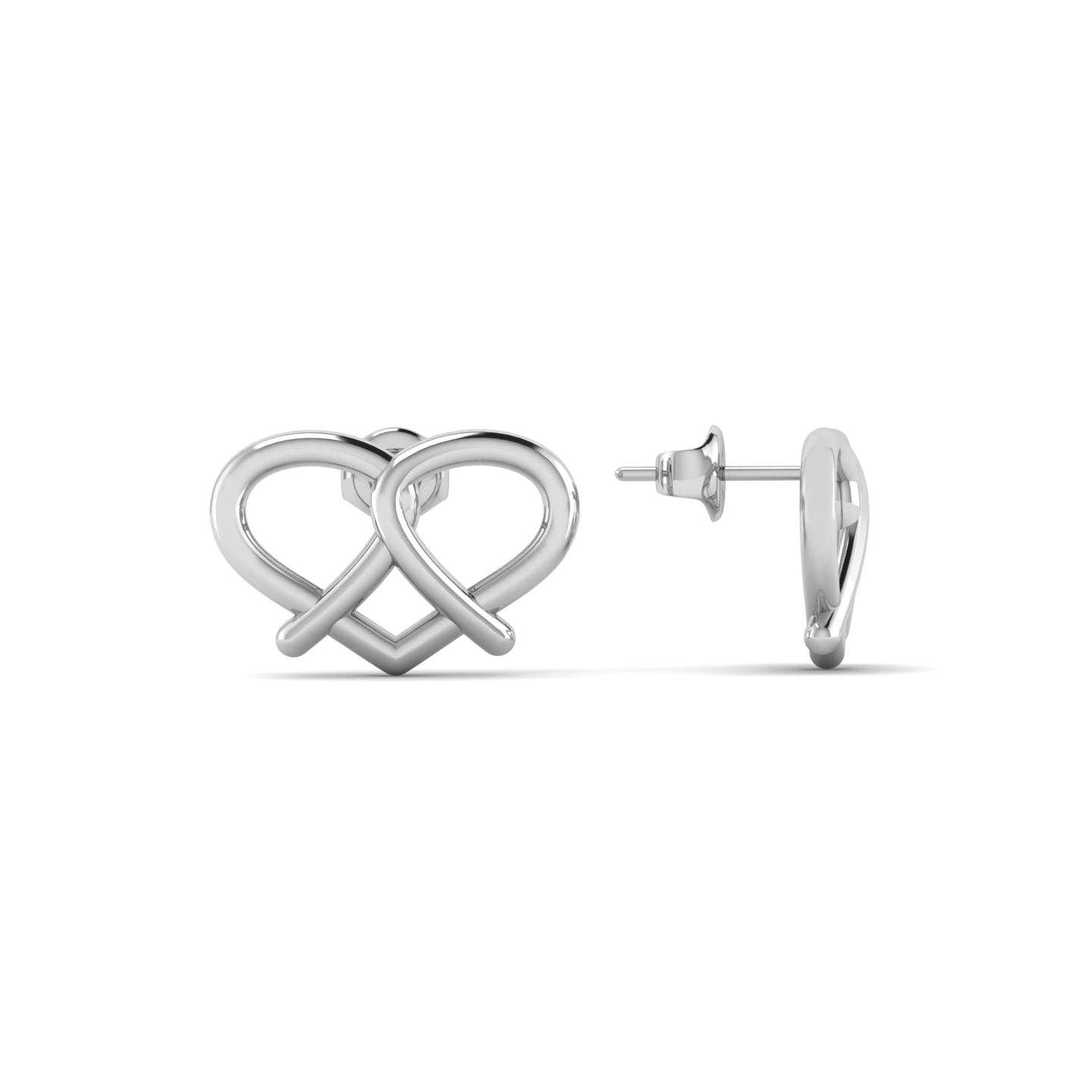 Woidladl - Wholesale Stud/Post Earrings - Heart Pretzel Earrings1