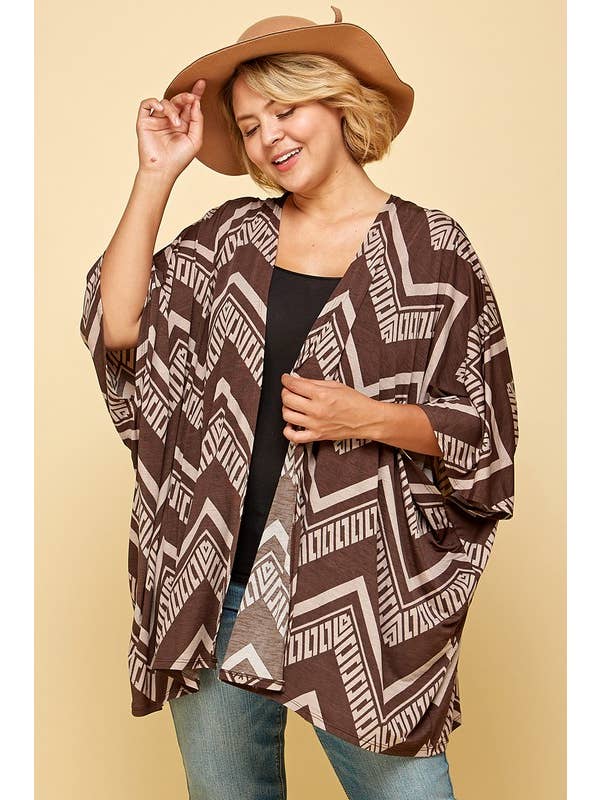 Emerald Collection - Wholesale Kimono - Women's - ETK-8518 Geometric Kimono
