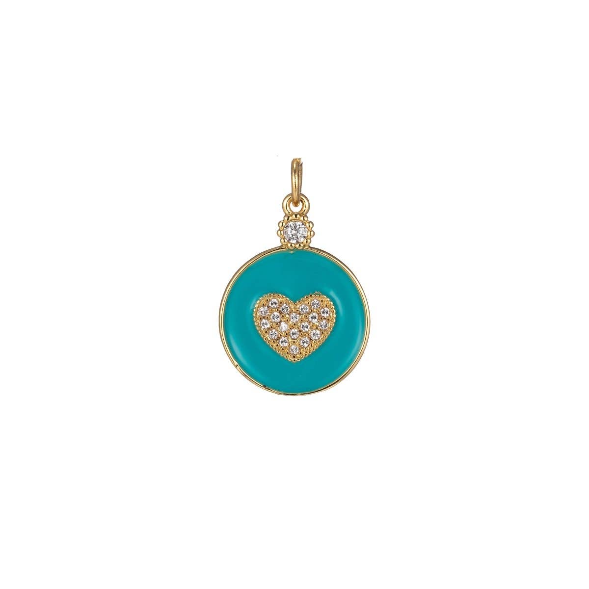 Aim Eternal – wholesale Individual charm/pendant – Dainty Gold Filled Coin Enamel Charm with Micro Pave Heart For Colorful Candy Jewelry Y2K Jewelry M-438 - M-4477