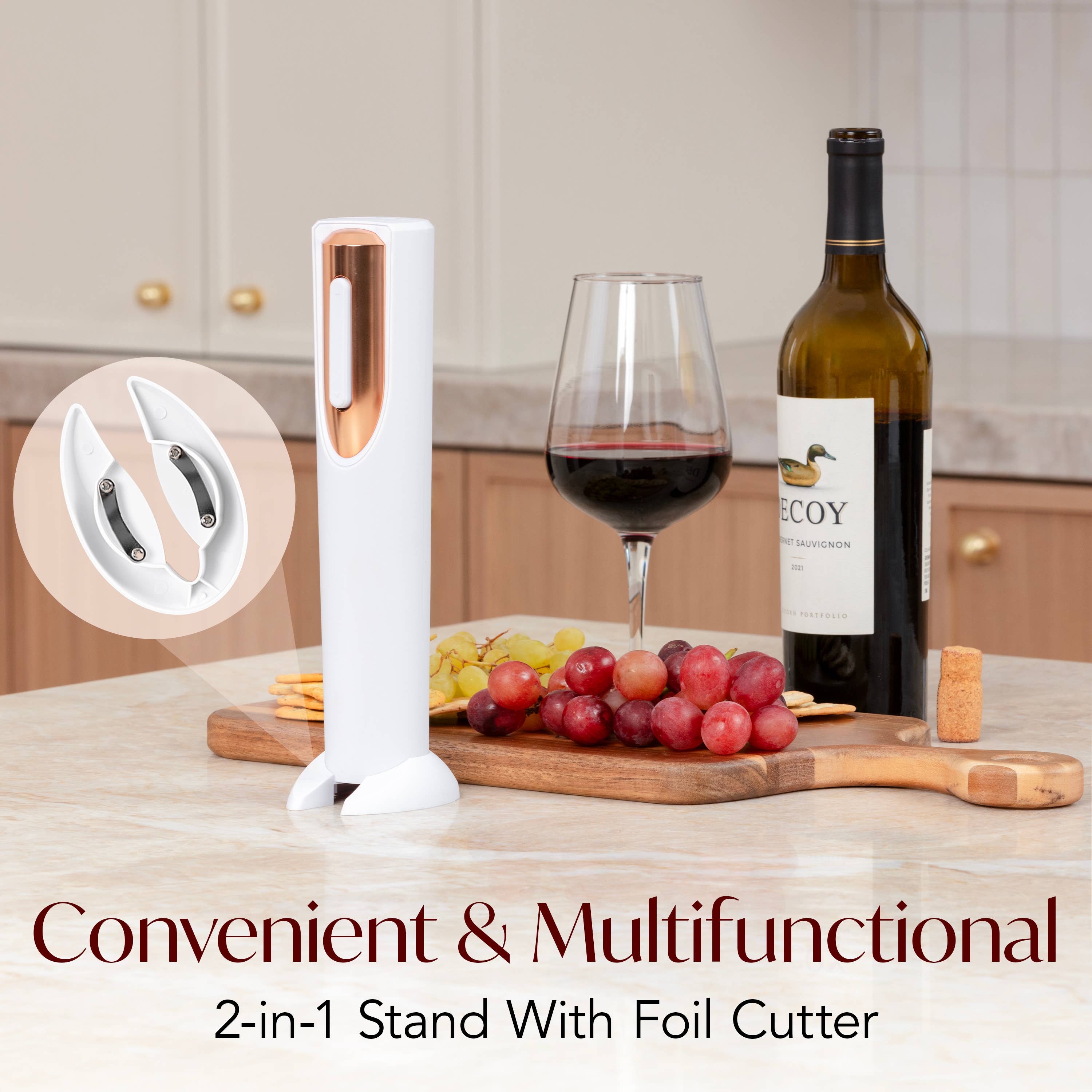 Vin Fresco - Wholesale Wine Tool Set - Vin Fresco Electric Wine Opener, Battery-Powered Corkscrew2