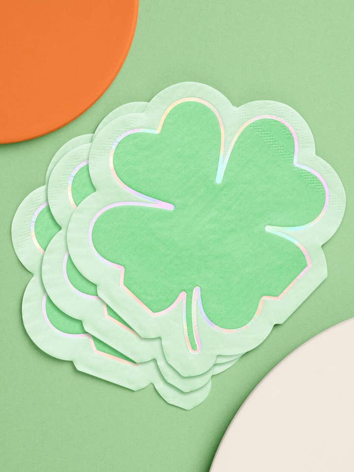 Shamrock Napkins - 25 paper napkins, St Patrick's Day, Lucky for wholesale by xo, Fetti