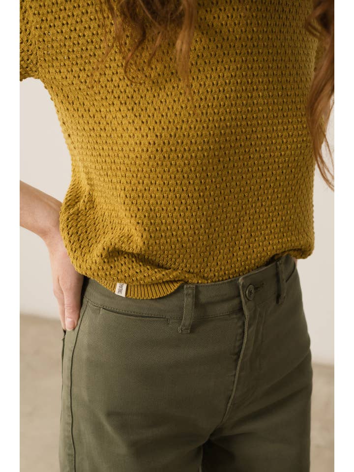 Hani Recycled Cotton Sailor Pants In Green for wholesale on Faire2