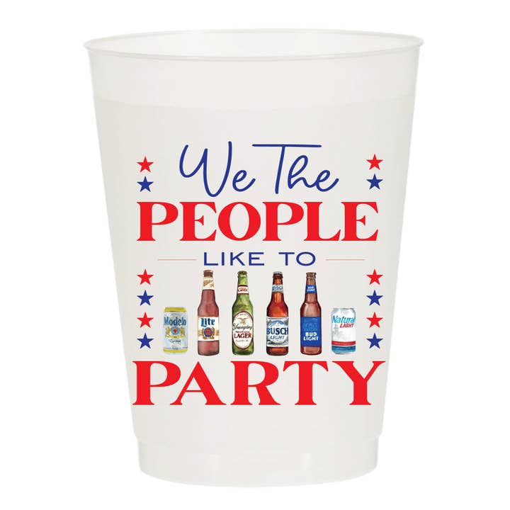 Sip Hip Hooray - Wholesale Disposable Cup - We The People Like To Party Frosted Cups- Patriotic