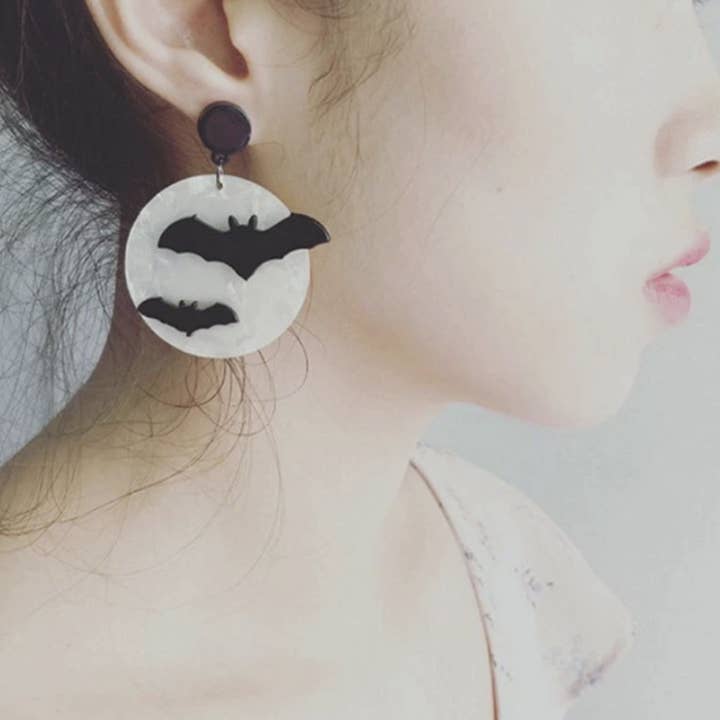 Midnight Halloween Bat Earrings for wholesale by Kate Tuesday Jewelry